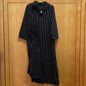 Black and white stripes designer dress from Asia.
